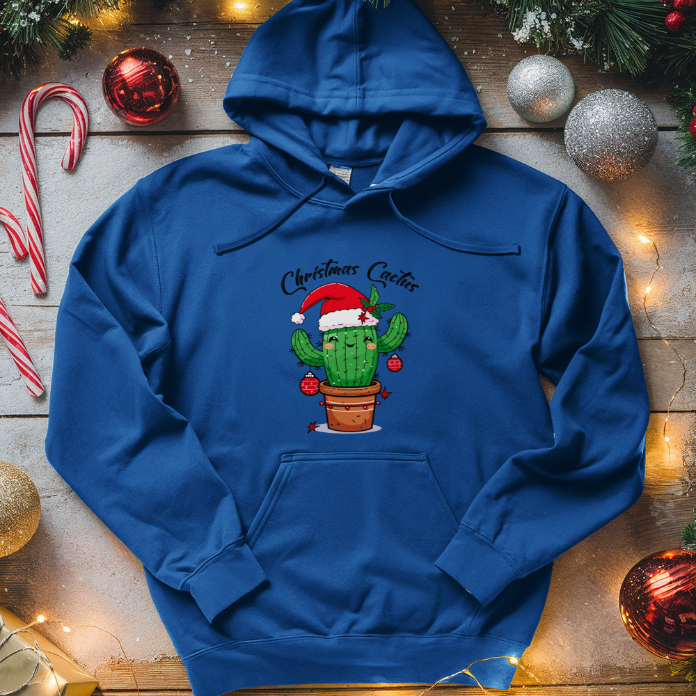 Christmas Cactus Midweight Hooded Sweatshirt