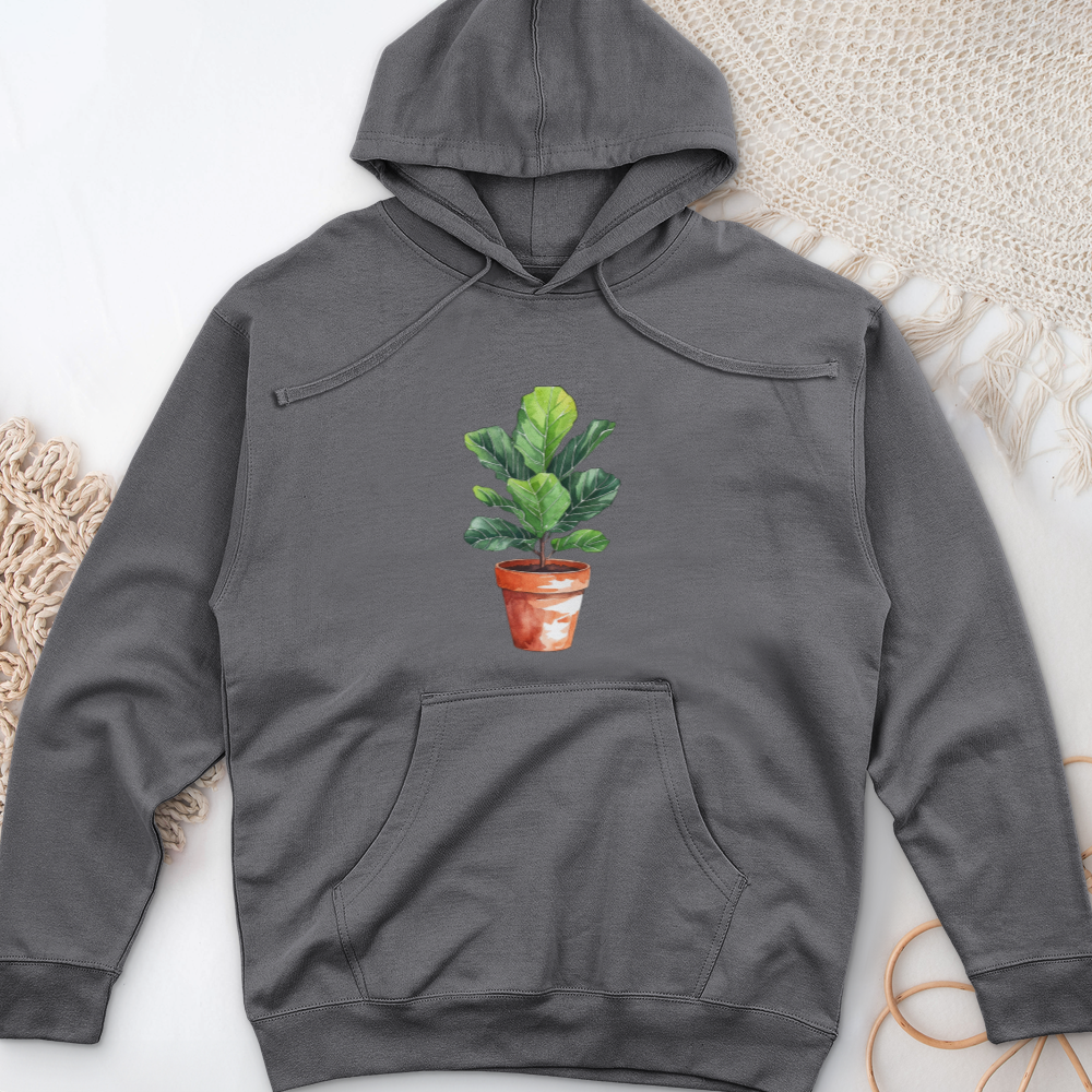 Fiddle Leaf Fig Plant Midweight Hooded Sweatshirt