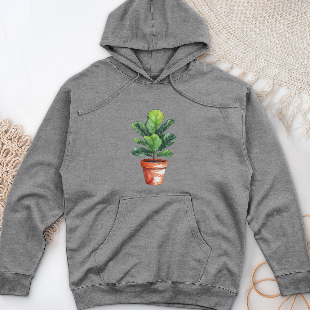 Fiddle Leaf Fig Plant Midweight Hooded Sweatshirt