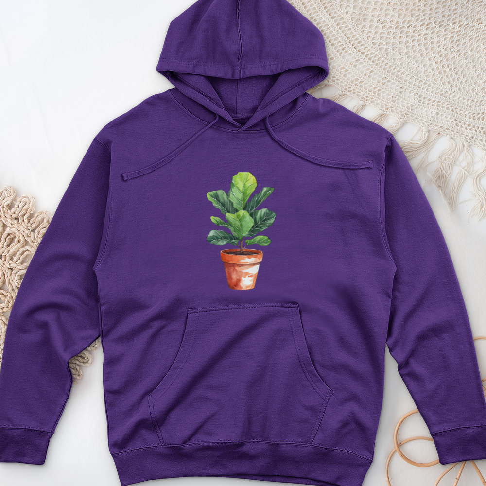 Fiddle Leaf Fig Plant Midweight Hooded Sweatshirt