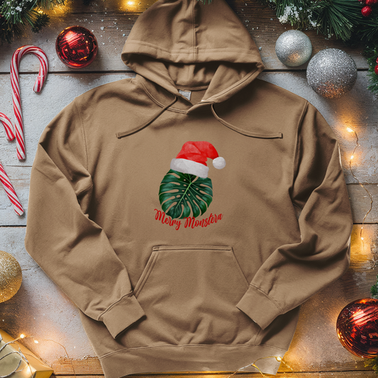 Merry Monstera Midweight Hooded Sweatshirt