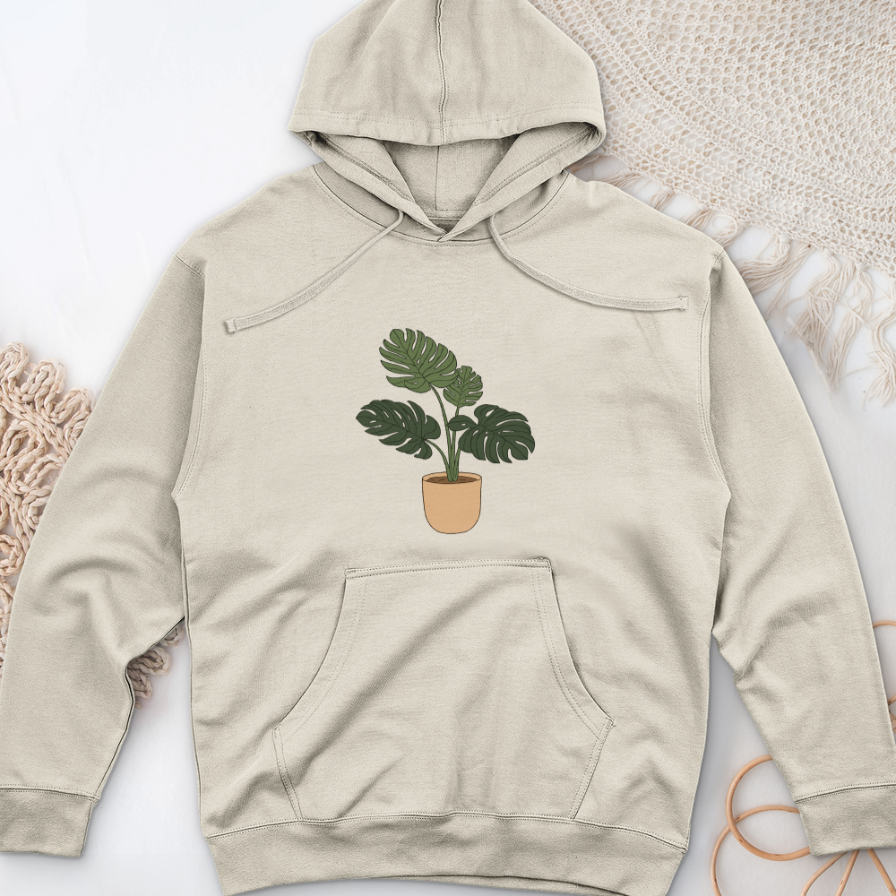 Monstera Plant 2 Midweight Hooded Sweatshirt