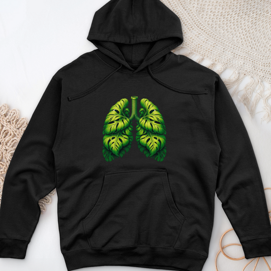 Monstera Plant Midweight Hooded Sweatshirt