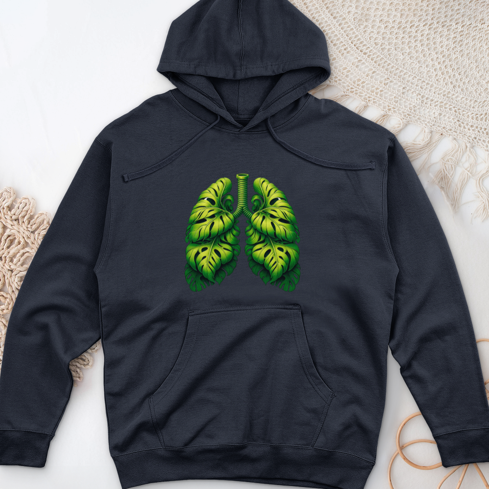 Monstera Plant Midweight Hooded Sweatshirt