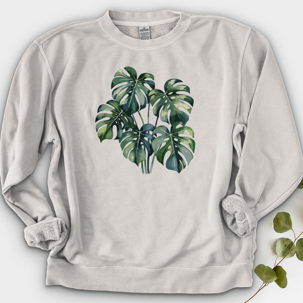 Watercolor Tropical Monstera Plant Crewneck